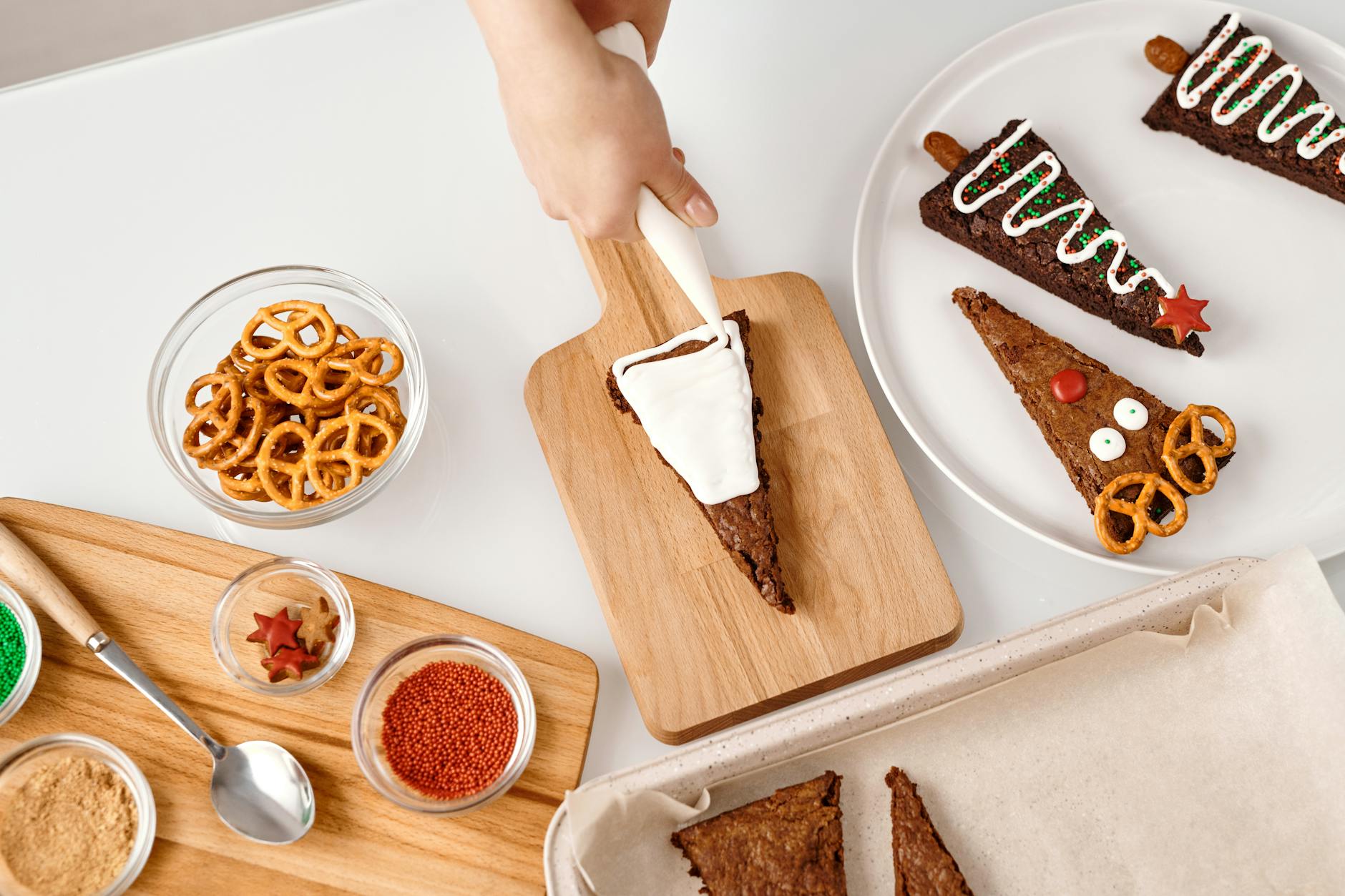 Chocolate-Covered Pretzels Recipe: Effortless & Delicious Steps Christmas cookies decorated with icing and pretzels, capturing holiday baking creativity.